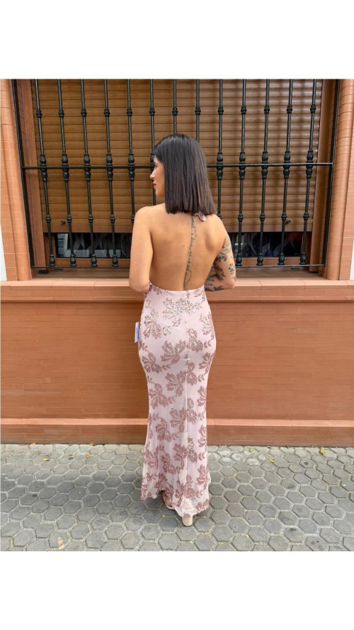 VESTIDO PEDRERIA ROSA