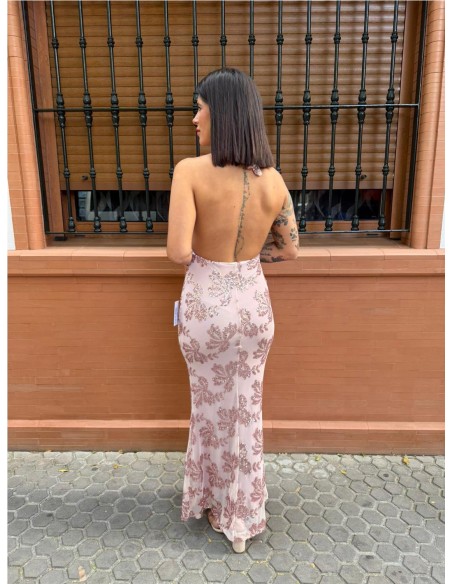 VESTIDO PEDRERIA ROSA