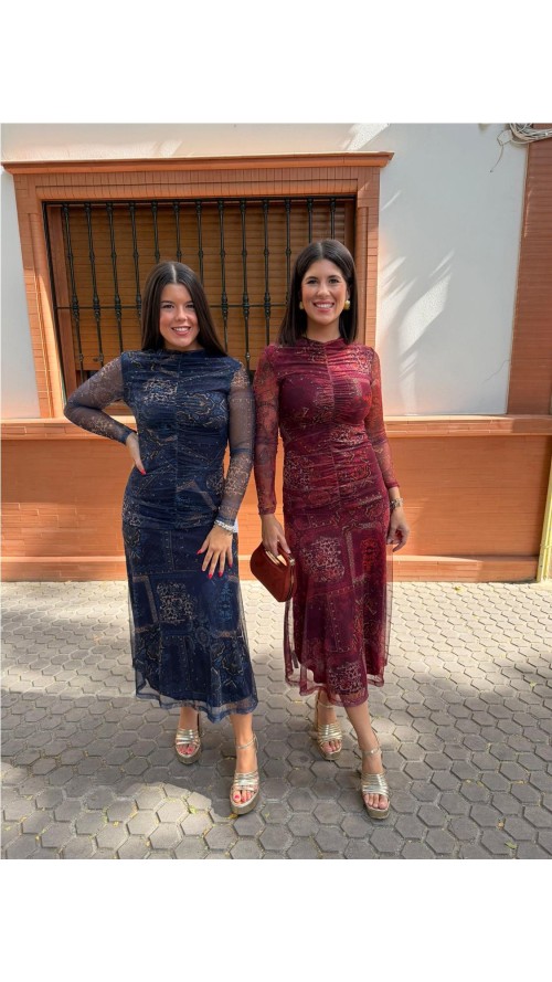 VESTIDO ADELAIDA BURDEOS