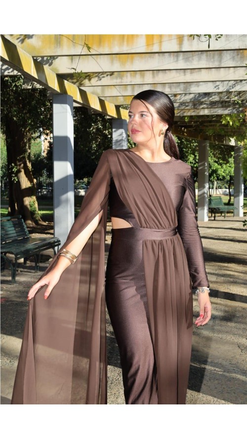 VESTIDO ESTHER MARRON