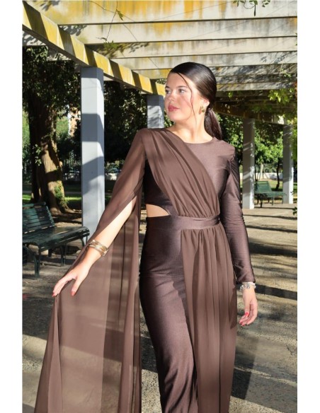 VESTIDO ESTHER MARRON