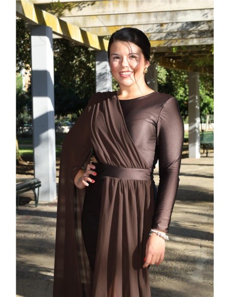 VESTIDO ESTHER MARRON