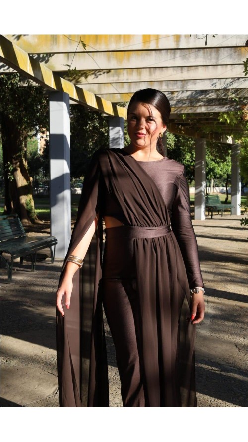 VESTIDO ESTHER MARRON
