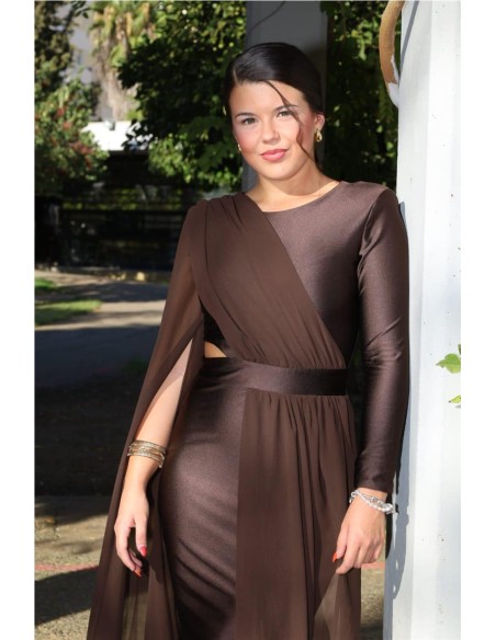 VESTIDO ESTHER MARRON