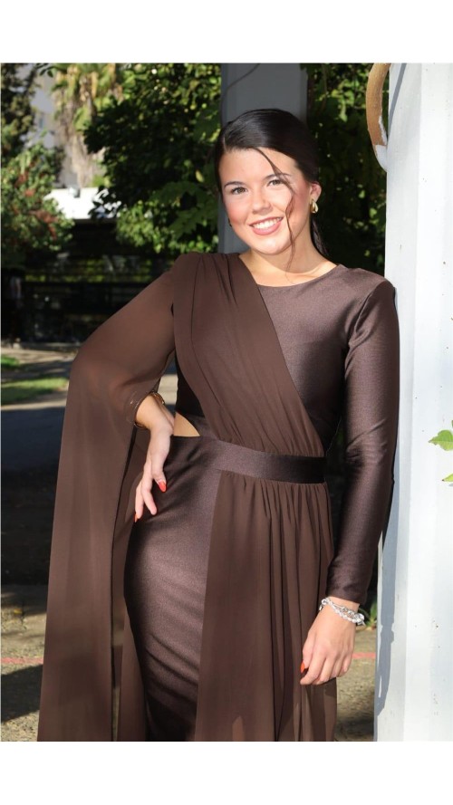 VESTIDO ESTHER MARRON