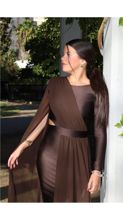 VESTIDO ESTHER MARRON