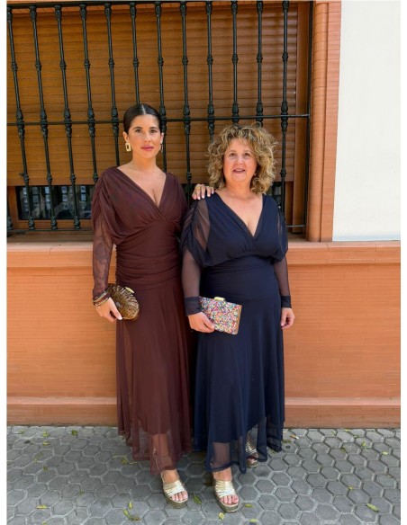 VESTIDO CARMEN MARRON