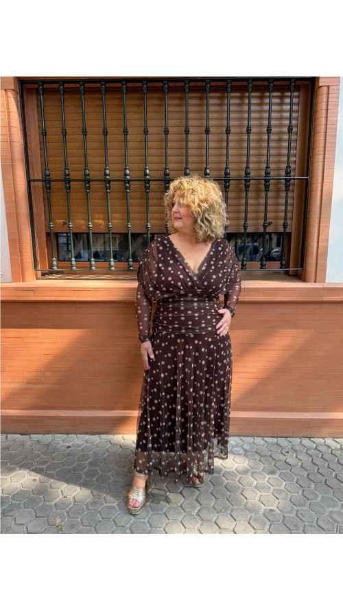 VESTIDO CARMEN ESTAMPADO MARRON