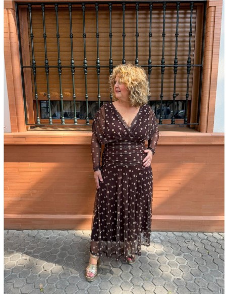 VESTIDO CARMEN ESTAMPADO MARRON