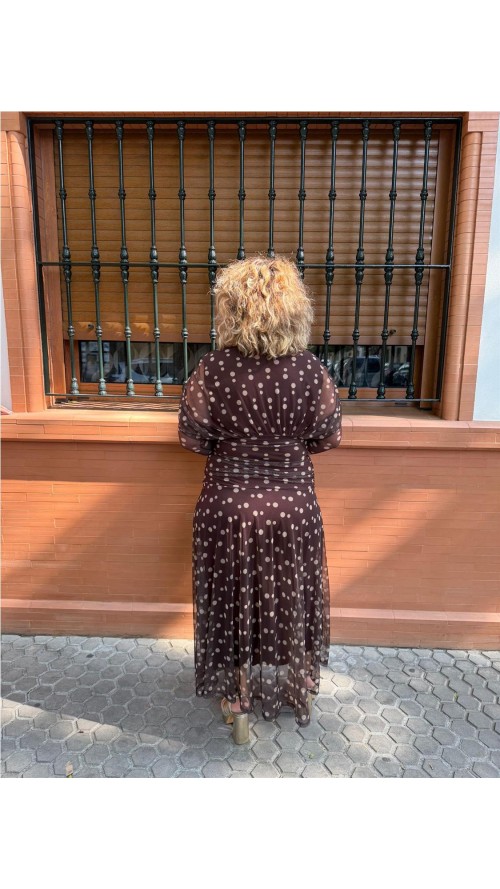 VESTIDO CARMEN ESTAMPADO MARRON