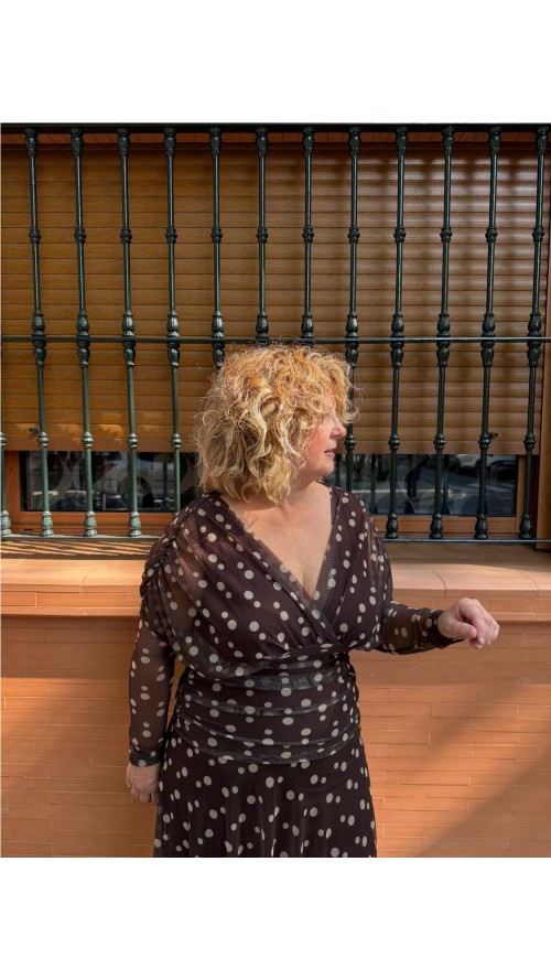 VESTIDO CARMEN ESTAMPADO MARRON