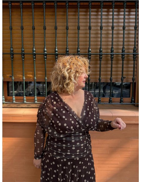 VESTIDO CARMEN ESTAMPADO MARRON