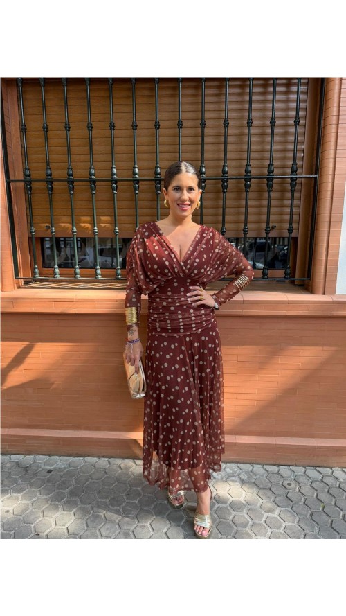 VESTIDO CARMEN ESTAMPADO TEJA