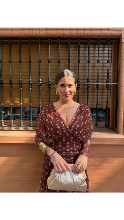 VESTIDO CARMEN ESTAMPADO TEJA