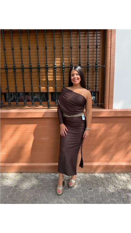 VESTIDA ELISA MARRON