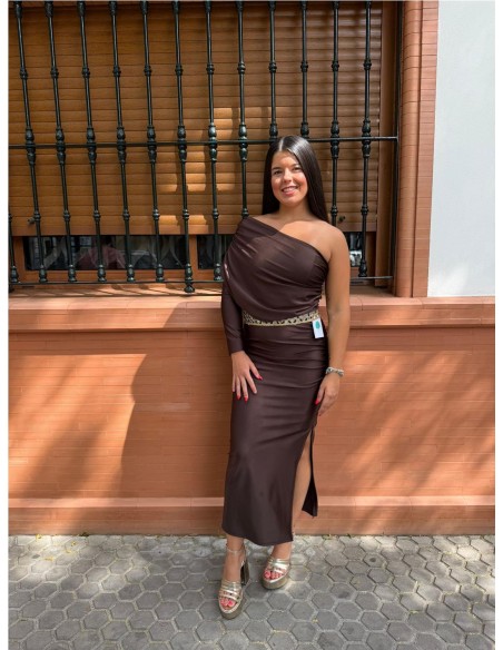 VESTIDA ELISA MARRON