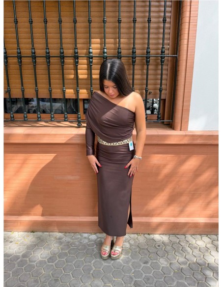 VESTIDA ELISA MARRON