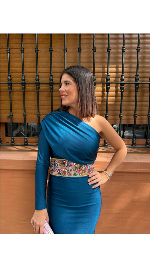 VESTIDA ELISA PETROLEO VESTIDA ELISA PETROLEO