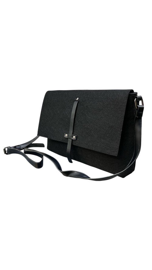 BOLSO SOLAPA TELA NEGRO
