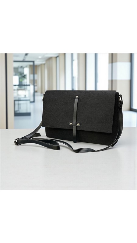 BOLSO SOLAPA TELA NEGRO 2