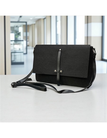 BOLSO SOLAPA TELA NEGRO