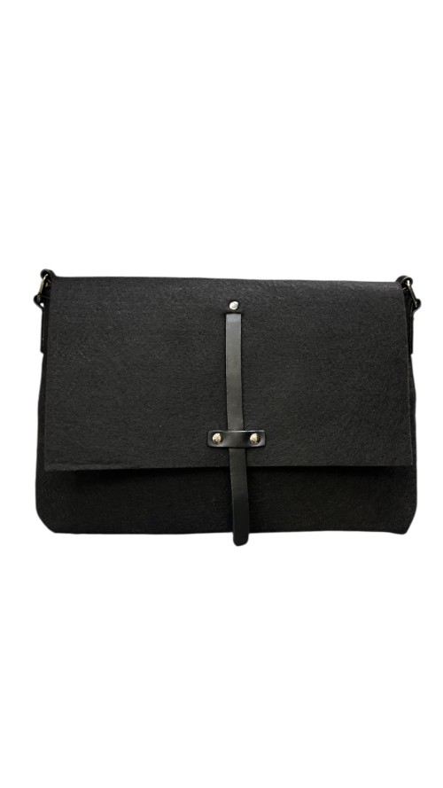 BOLSO SOLAPA TELA NEGRO
