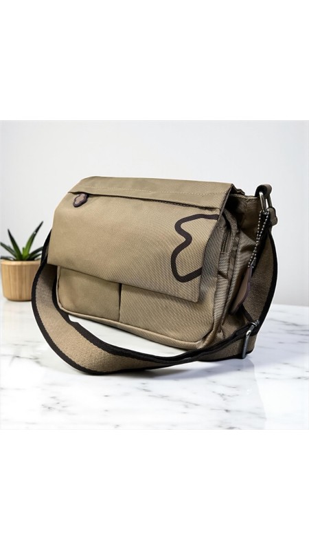 BOLSO NYLON SOLAPA NUBE CAMEL 2