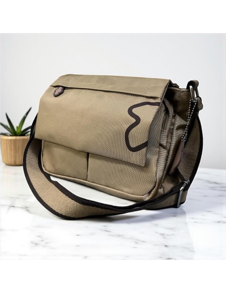 BOLSO NYLON SOLAPA NUBE CAMEL