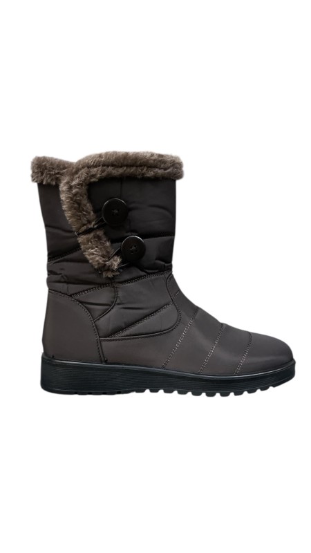 BOTA COMODA ADORNOS BOTONES MARRON