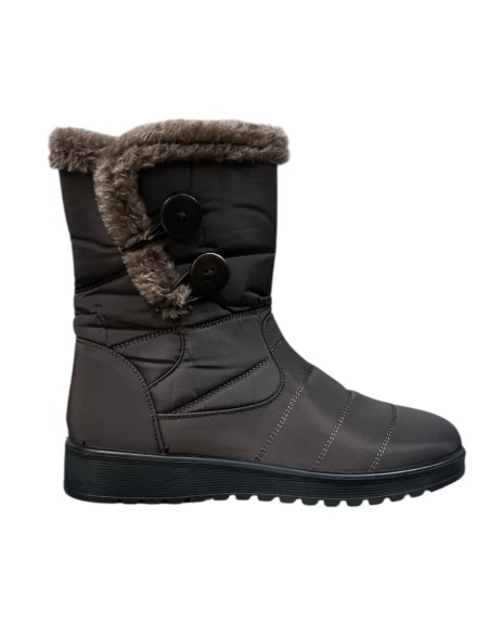 BOTA COMODA ADORNOS BOTONES MARRON