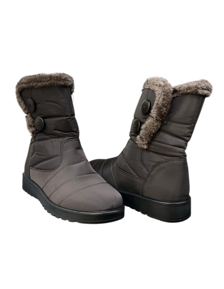 BOTA COMODA ADORNOS BOTONES MARRON