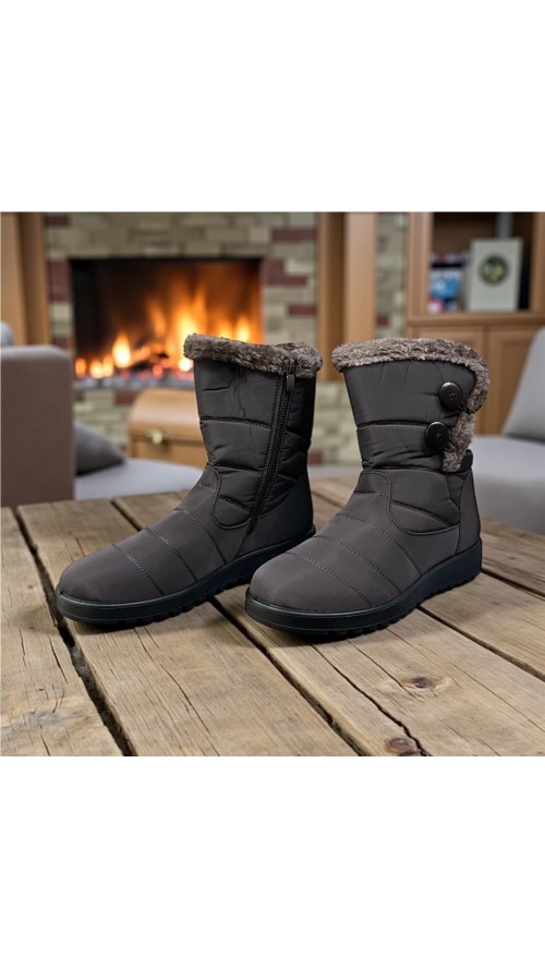BOTA COMODA ADORNOS BOTONES MARRON BOTA COMODA ADORNOS BOTONES MARRON