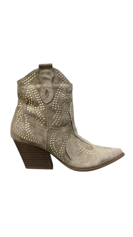 BOTIN COW BOY TACHUELAS TAUPE