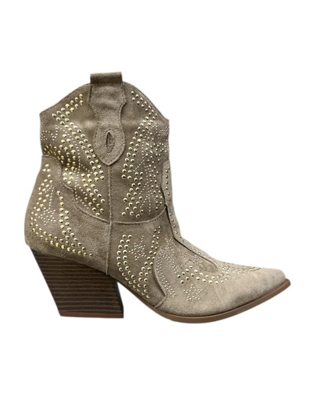 BOTIN COW BOY TACHUELAS TAUPE