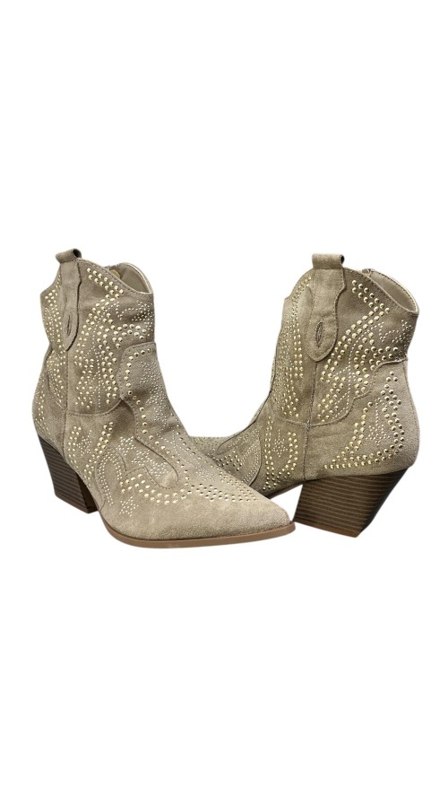BOTIN COW BOY TACHUELAS TAUPE