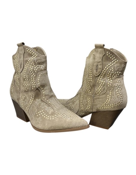 BOTIN COW BOY TACHUELAS TAUPE