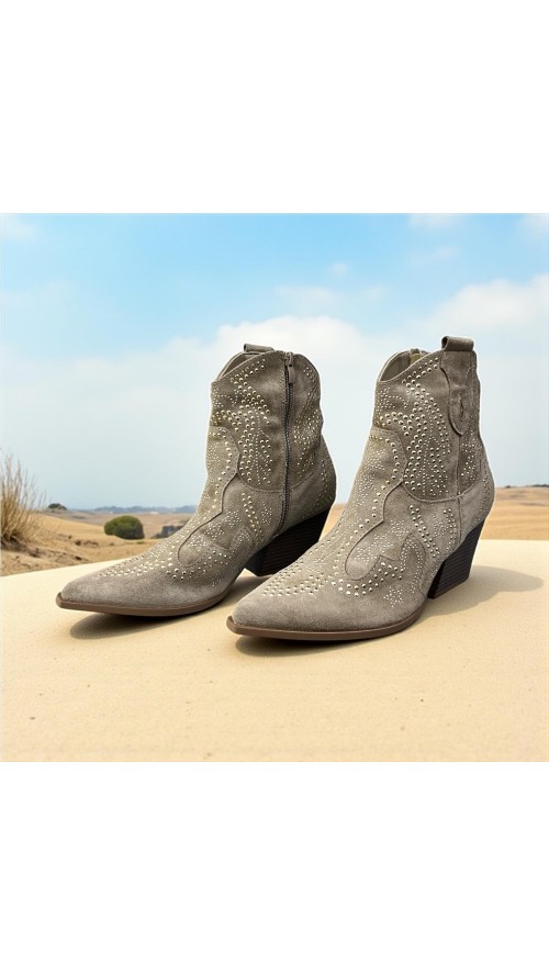 BOTIN COW BOY TACHUELAS TAUPE