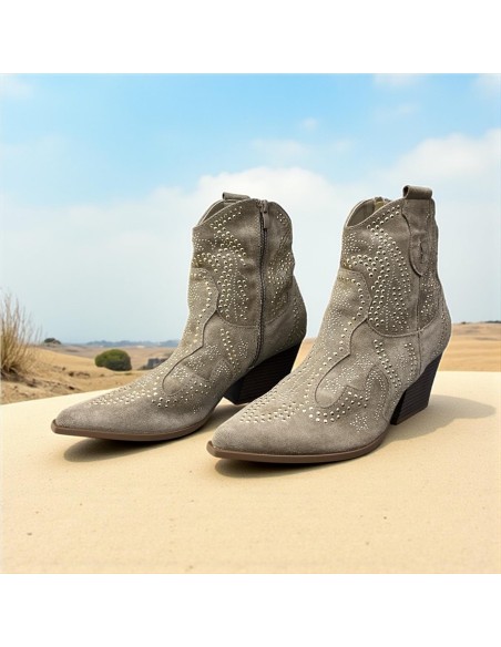 BOTIN COW BOY TACHUELAS TAUPE