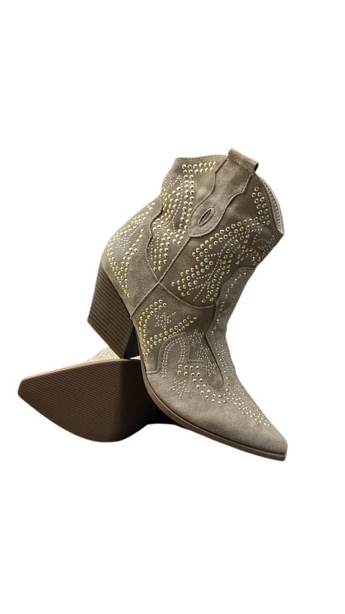 BOTIN COW BOY TACHUELAS TAUPE
