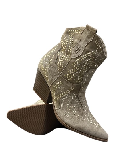 BOTIN COW BOY TACHUELAS TAUPE