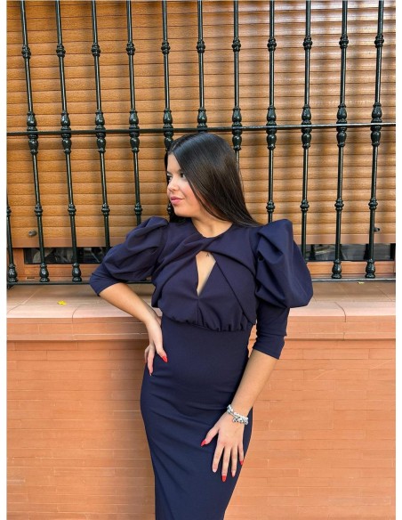 VESTIDO TESLA LISO MARINO