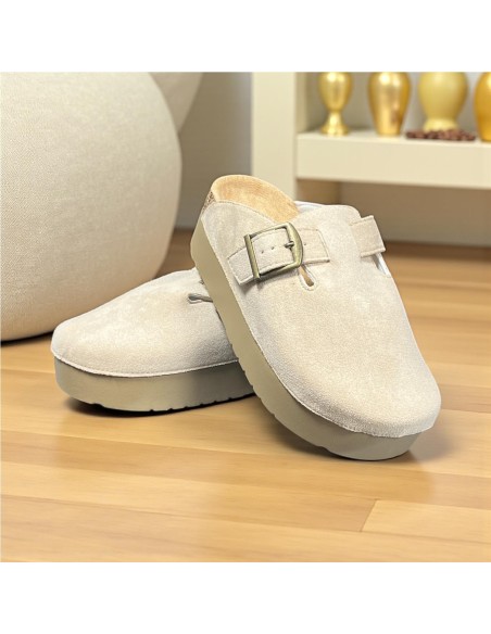 ZUECO SERRAJE HEBILLA BEIG