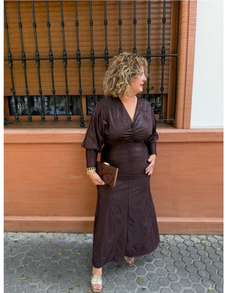 VESTIDO RUIZ MARRON