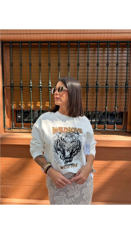 SUDADERA ANIMACION BLANCO