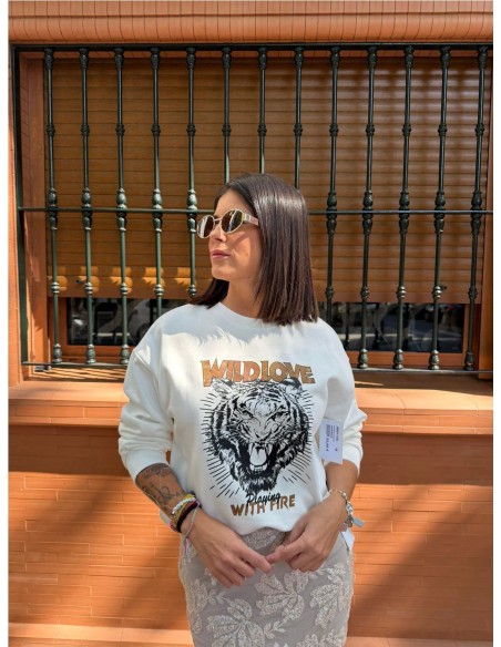 SUDADERA ANIMACION BLANCO