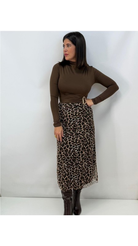 FALDA OLIVIA MARRON 2