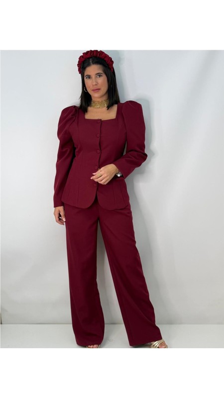 TRAJE CHAQUETA AREVALO CEREZA