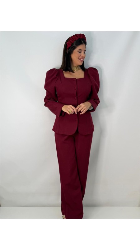 TRAJE CHAQUETA AREVALO CEREZA 2