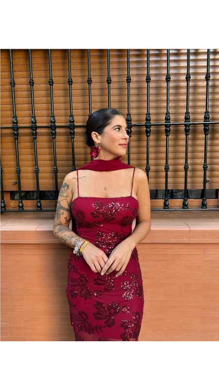 VESTIDO PRIMOR BURDEOS 2