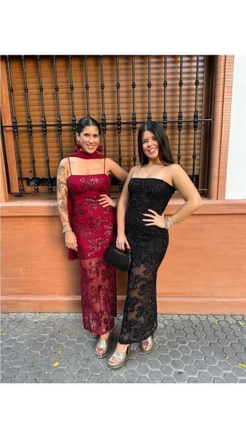 VESTIDO PRIMOR BURDEOS